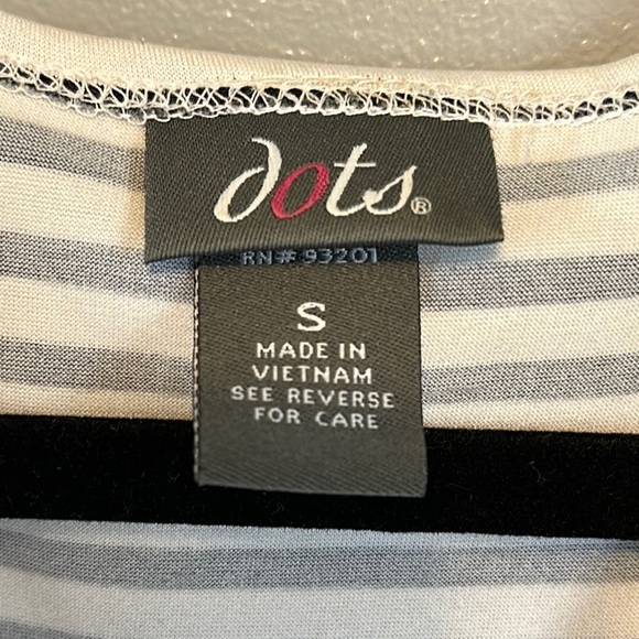 Dots Black and White Wrap Blouse with Cap Sleeves - Picture 2 of 7